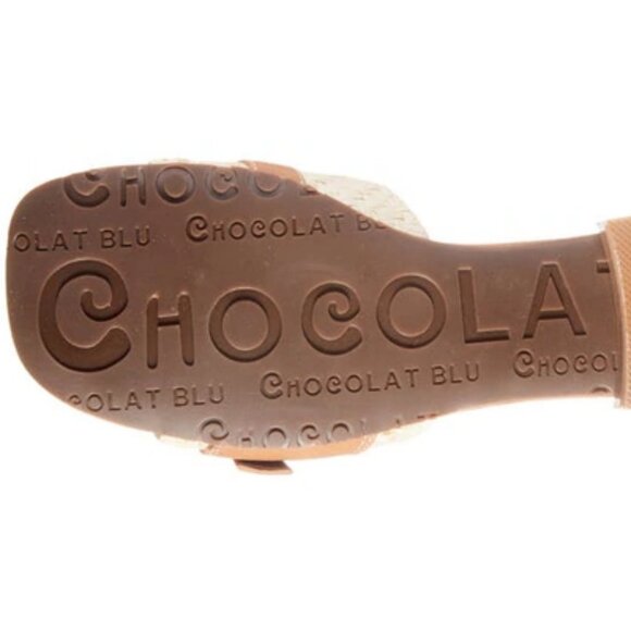 NEW Chocolat Blu Briella Slides GENUINE LEATHER & RAFFIA 5M3 - Picture 6 of 8